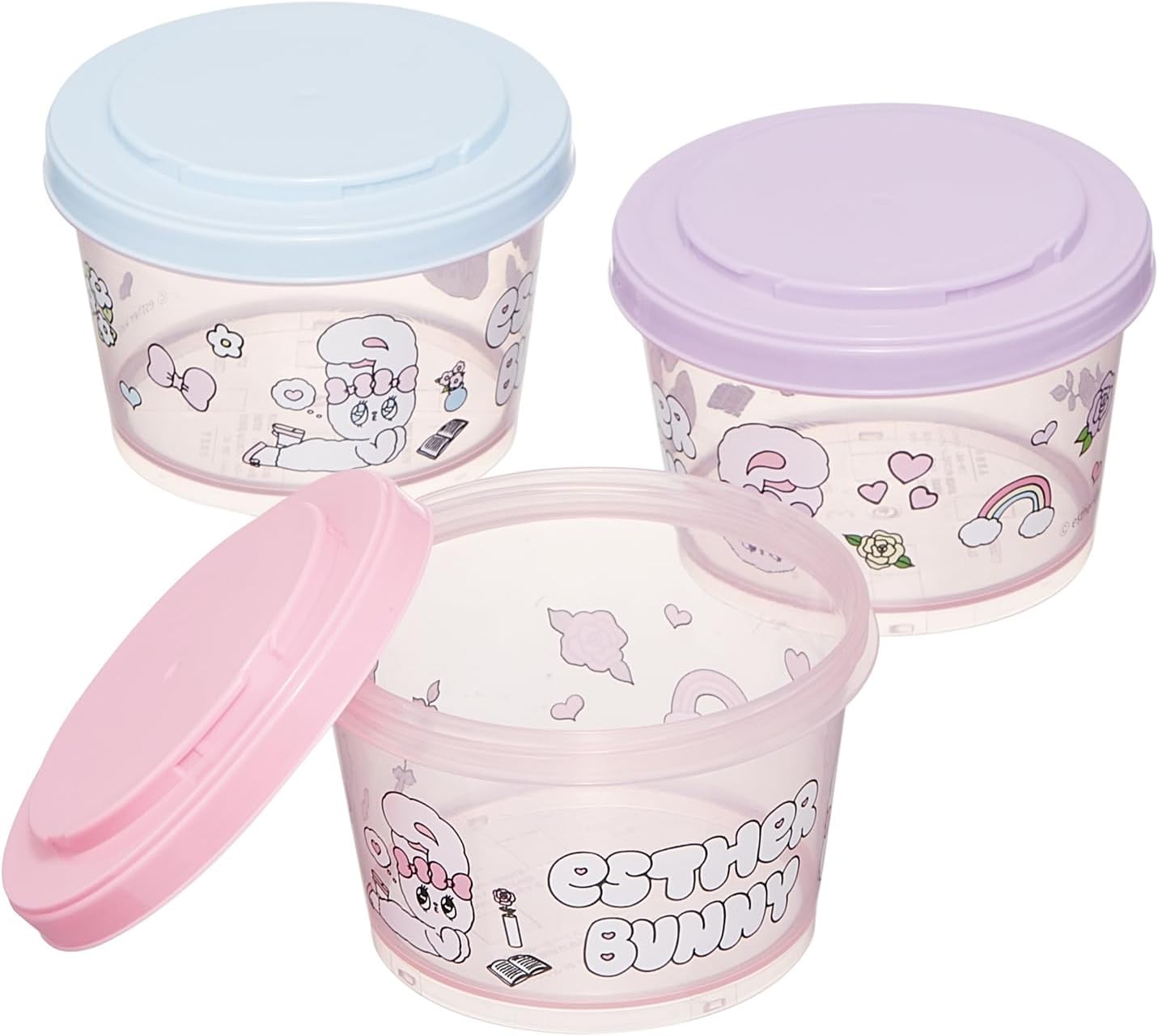 Skater SIJ3-A Ester Bunny SIJ3-A Bento Box, Sealing Container, Storage Container, Set of 3, Joint Type, Dishwasher Safe, Microwave Safe, Made in Japan