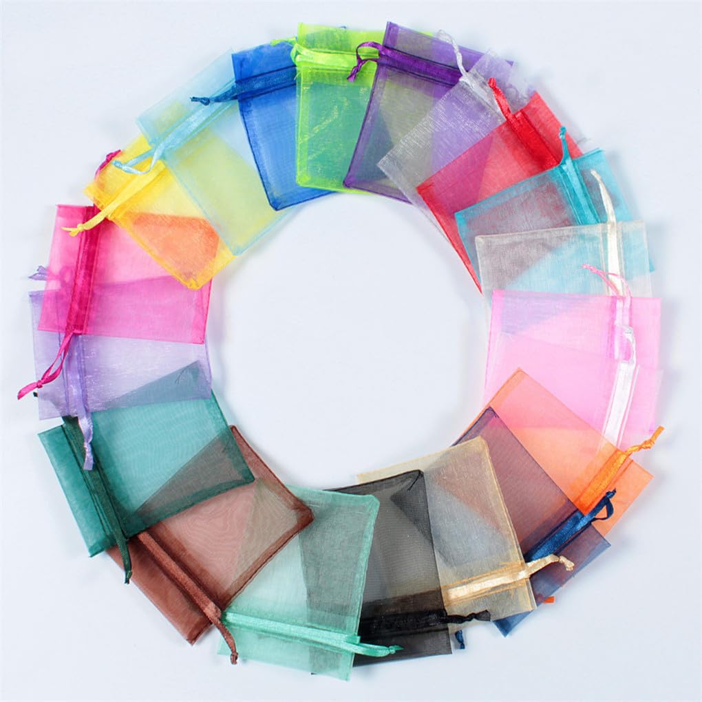 Sacchetti regalo per gioielli con coulisse in Organza bianca da 50 pezzi per la festa di nozze regali per il Festival di natale confezioni di caramelle sacchetti di Sorage  36