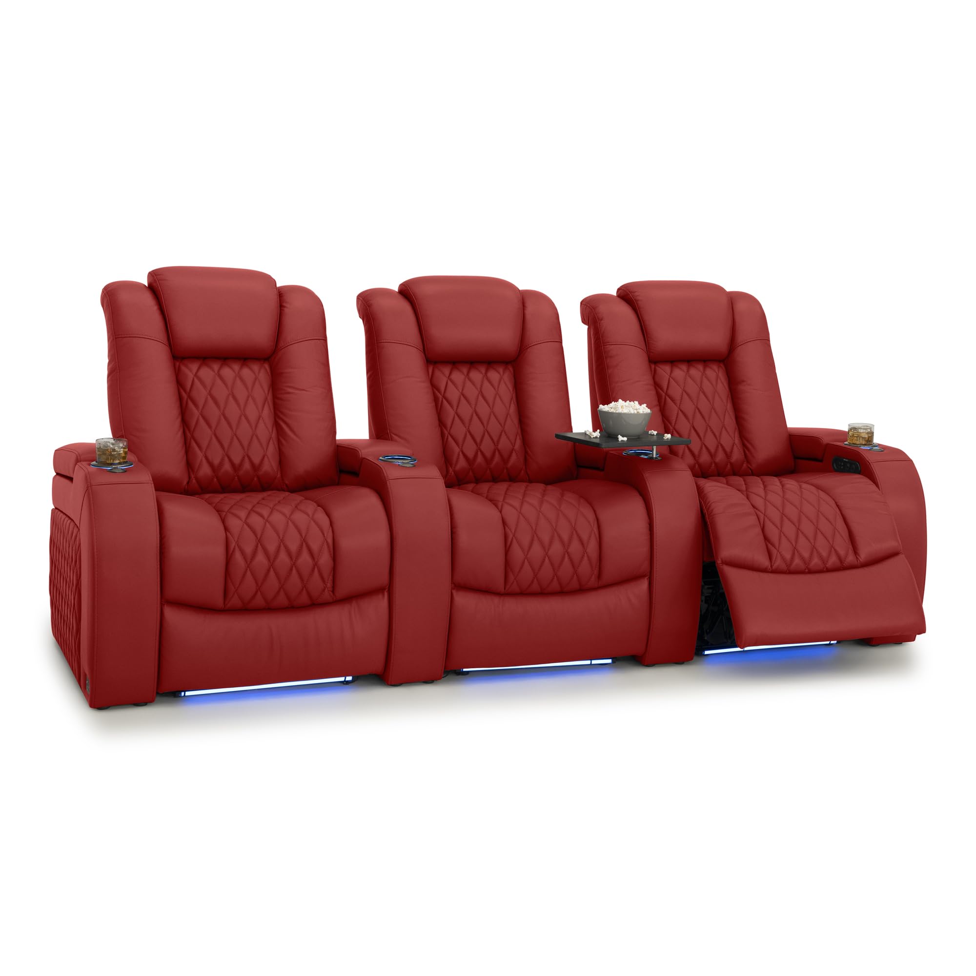 Seatcraft Diamante Home Theater Seating Red Row of 3