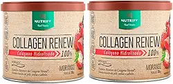 Kit 2 Collagen Renew Colágeno Hidrolisado Morango Nutrify 300g