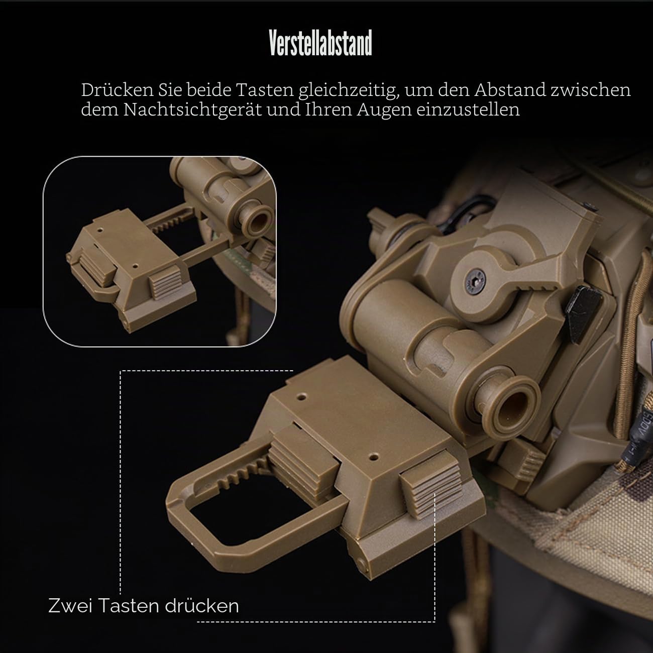 Helmhalterung, NVG-Halterung, Helmhalterung für Nachtsichtbrillen, verstellbare Taktische Helmhalterung aus Vollnylon für L4G24, NVG-Halterung für PVS-15/18, PVS 31 Typ Mock NVGS-Halterung (schwarzes