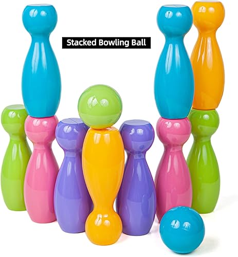 Miniatura 2 de Juego de bolos para niños, regalo de cumpleaños de Navidad, embalaje de caja de color, diseño de botella de tapa plana, juego de bolos para niños de