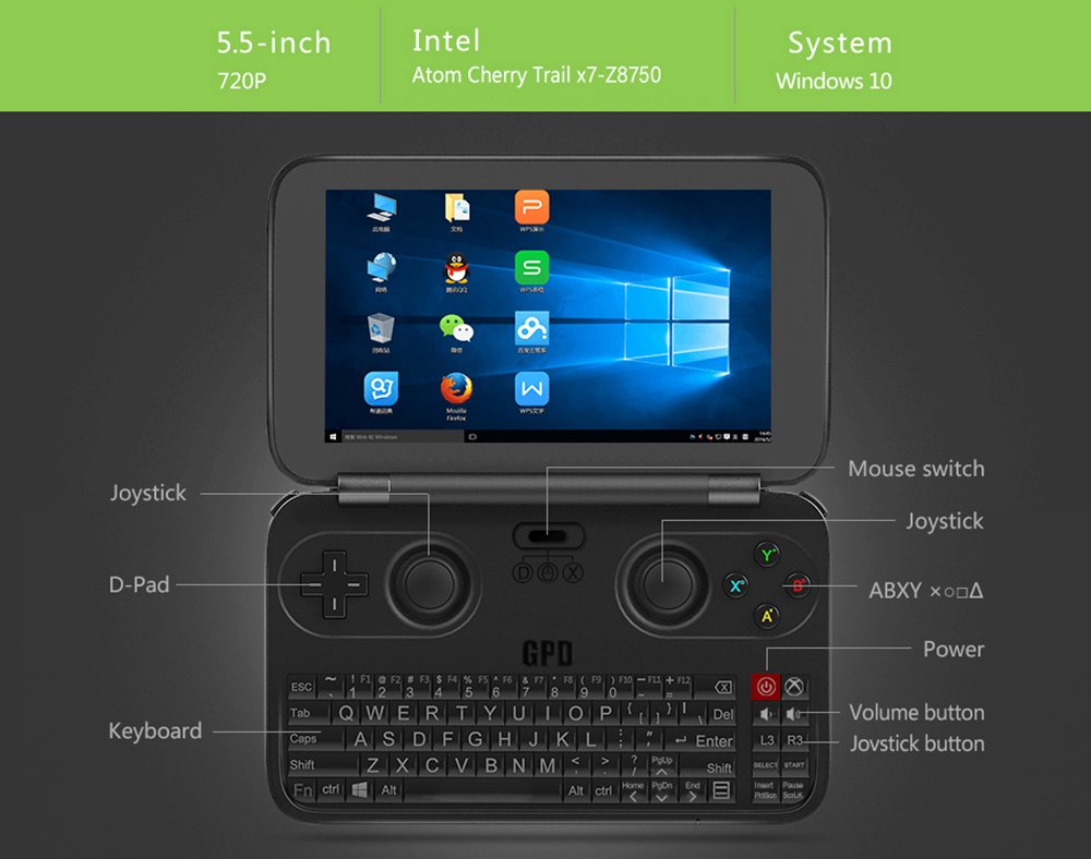 Amazon.co.jp: GPD WIN UMPC Windows10 5.5inch(IPS液晶) Atom X7 