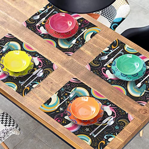 Set de table licorne résistant à la chaleur protection table à manger lot de 6 - 8