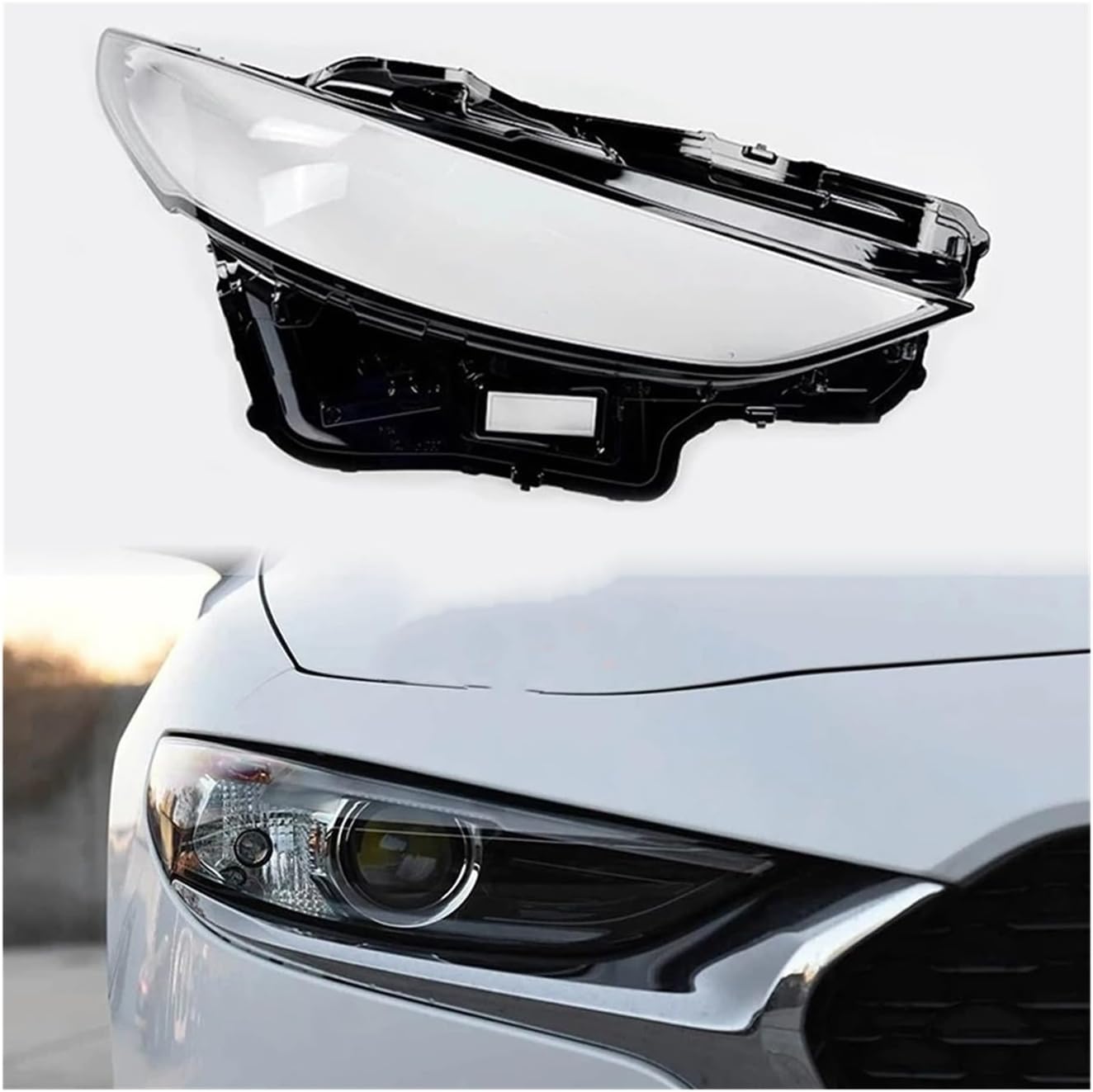 Compatible For Mazda 3 Axela 2019-2021 Car Headlight Cover Cap Dust Cover For Headlights Car Accessories Automobil Parts Accessori(1 Piece Right)