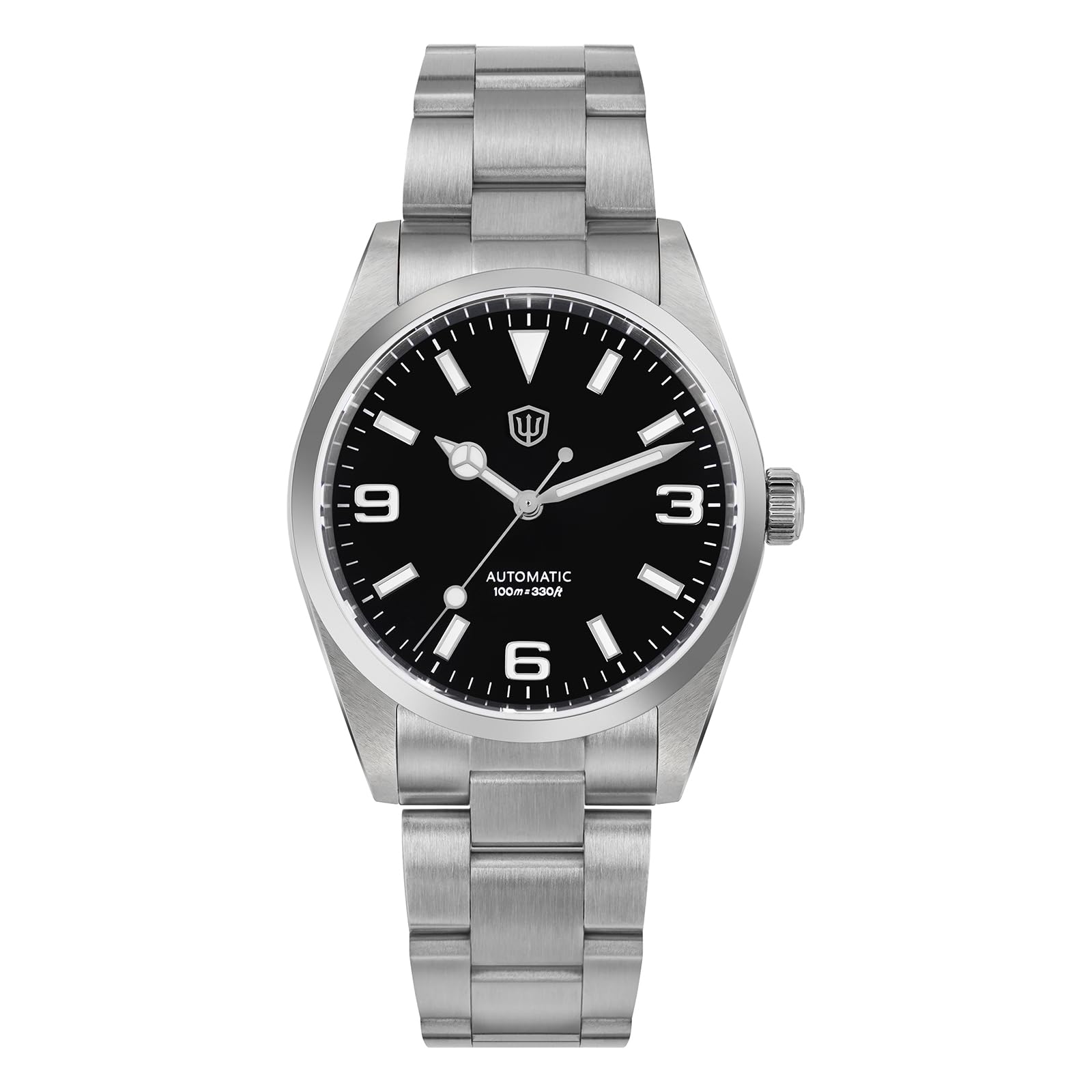 watchdives WD6610 Orologio automatico, movimento giapponese 9015, 37 mm, in cristallo zaffiro, da uomo, impermeabile fino a 100 m, con chiusura a regolazione rapida OTF