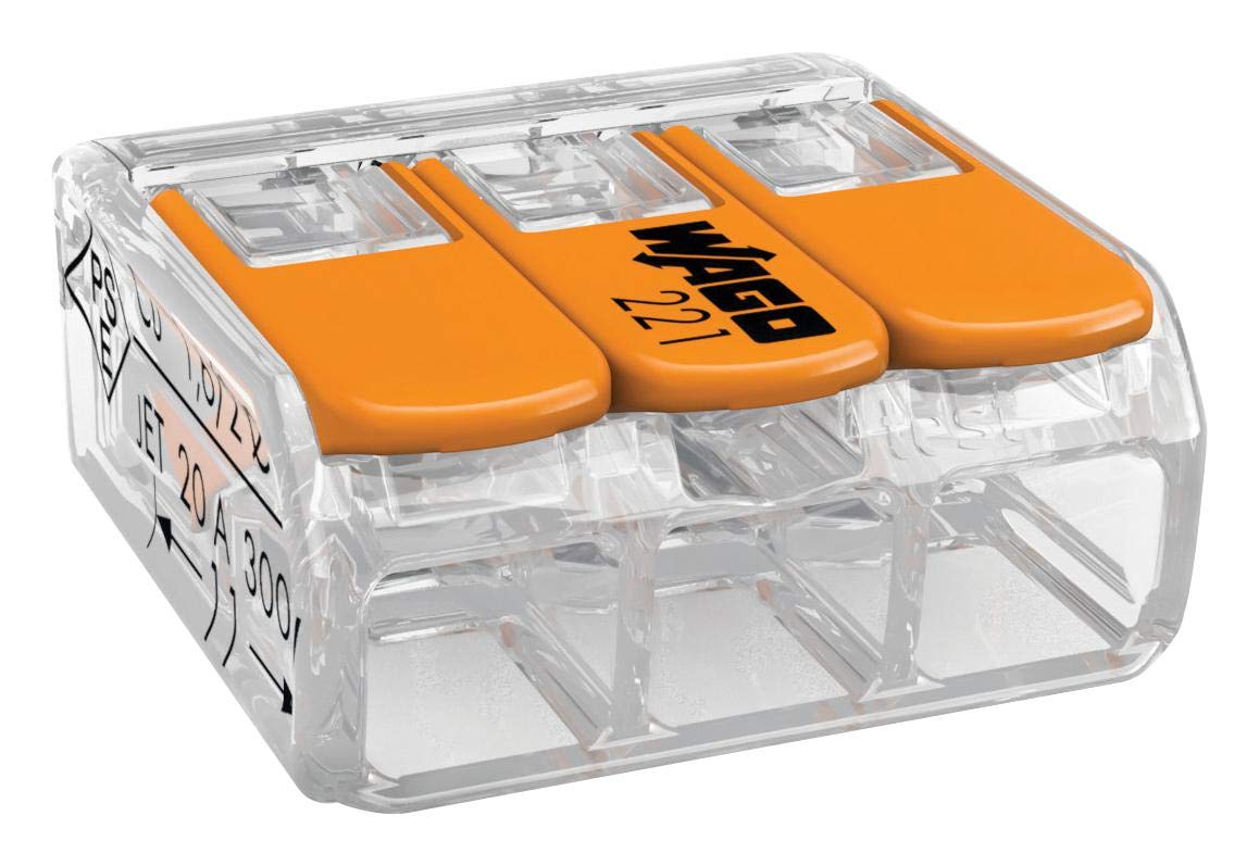 Wago, 221-613, Compact Splicing Connectors; 2-Conductor Connector; with Operating Levers