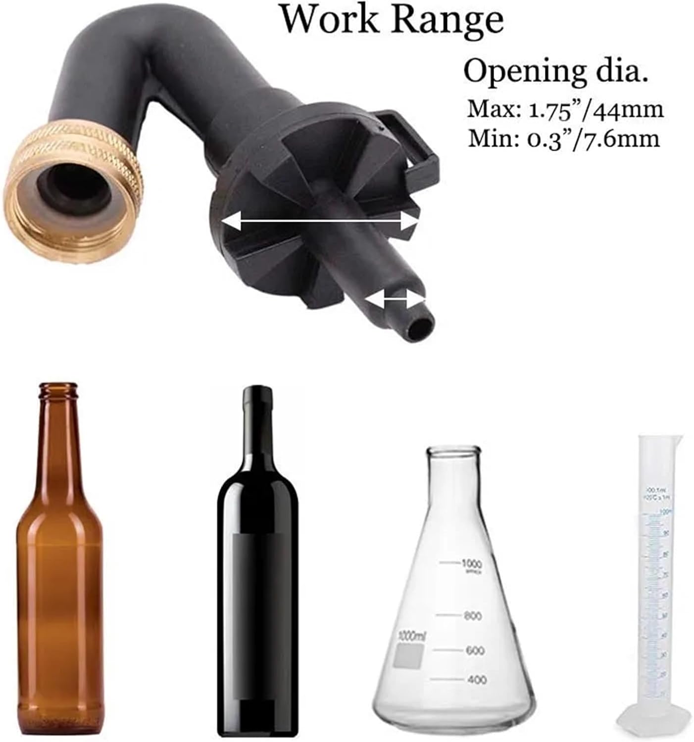 Single Blast Bottle Washer for Homebrew - Efficient Beer & Wine Cleaning Equipment with Kitchen Faucet Adapter