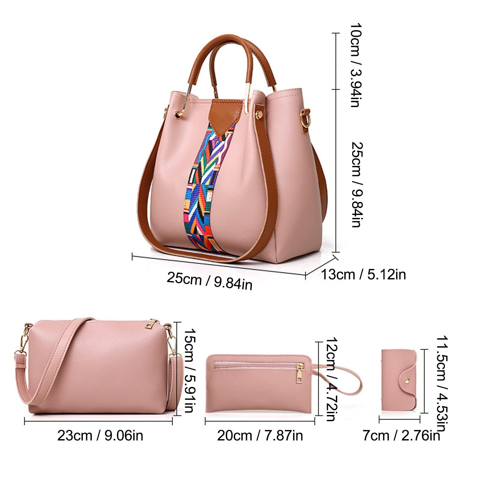 Generisch Borsa impermeabile da donna con stampa etnica, motivo retrò, borsa a tracolla + pacchetto di carte, accessori da cucito