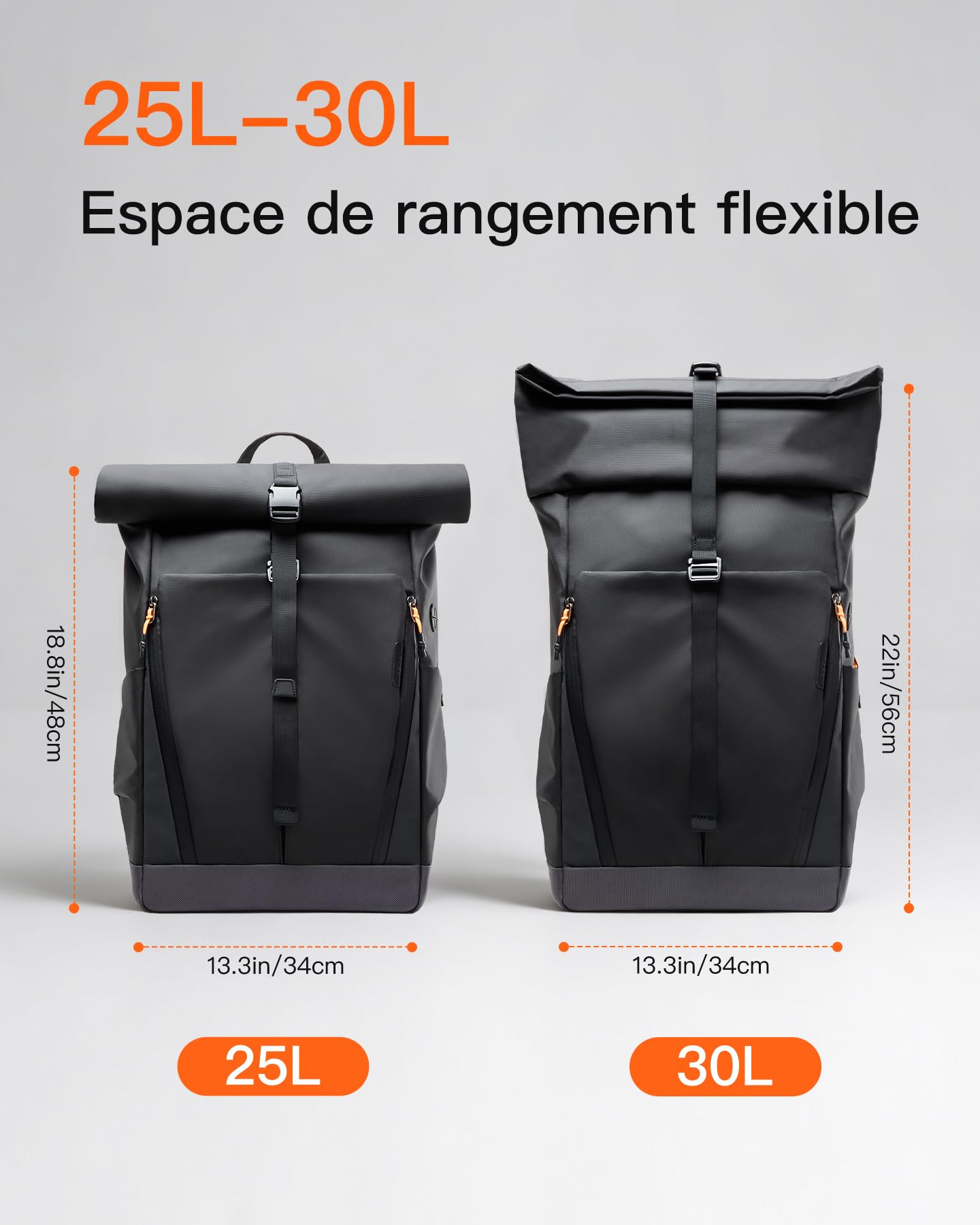 Inateck Sac à Dos Ordinateur Casual 25L-30L pour Laptop jusqu'à 17″ et iPad 13″, Idéal pour Trajets Quotidiens, Outdoor, Loisirs, Voyages d'Affaires et Voyages