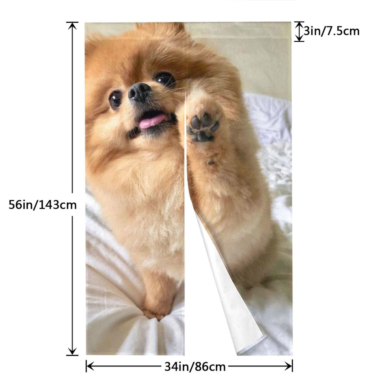 Amazon｜かわいい ポメラニアン犬 犬柄 のれん 間仕切り 遮光 暖簾