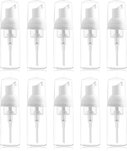 YXC Botella de viaje de botella de jabón líquido de espuma, 10 uds, contenedor vacío rellenable de 1.7 fl oz