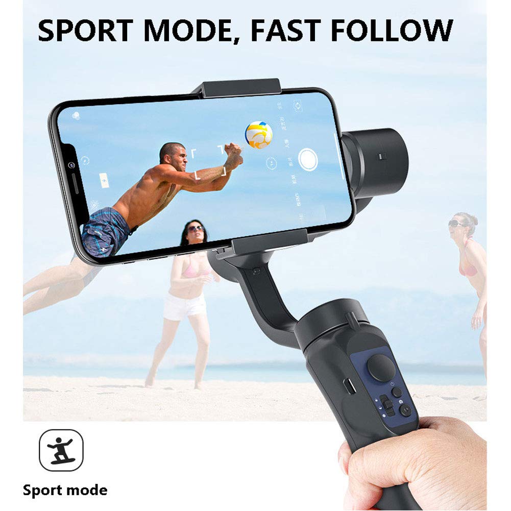 LJJ Stabilizator Gimbal 3-osiowy ręczny antywstrząsowy telefon komórkowy z telefonem komórkowym przez interfejs Bluetooth dla płynnego fotografowania i stabilnego nagrywania wideo