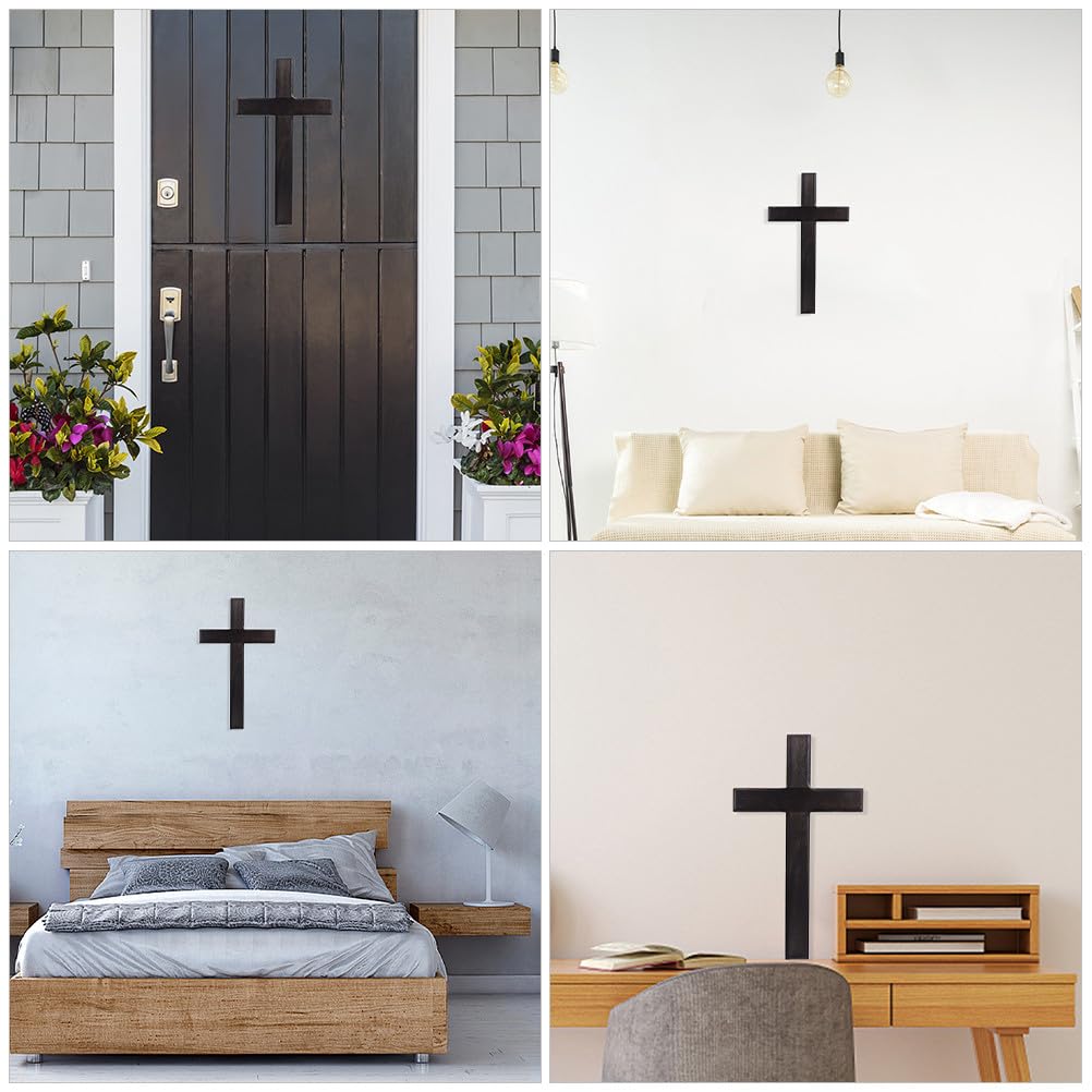 BESPORTBLE Set di 2 Croci in Legno da Appendere Alla Parete, Nere, per Decorazioni per La Casa, Matrimoni, Feste, Meditazione, Religione Cristiana E Spirituale.