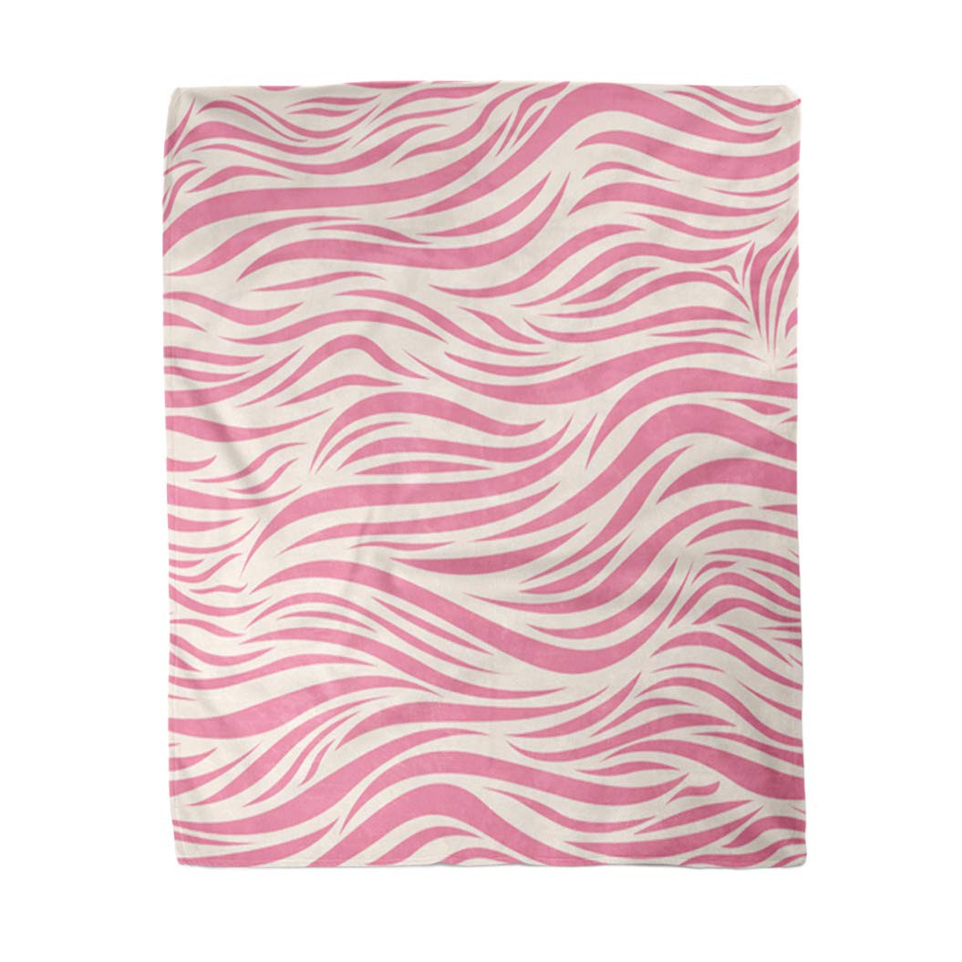 50x60 Inches Flannel Throw Blanket Pink Zebra Abstract Pattern Jungle Tiger Rapport Animal Africa Home Decorative Warm Cozy Soft Blanket for Couch Sofa Bed