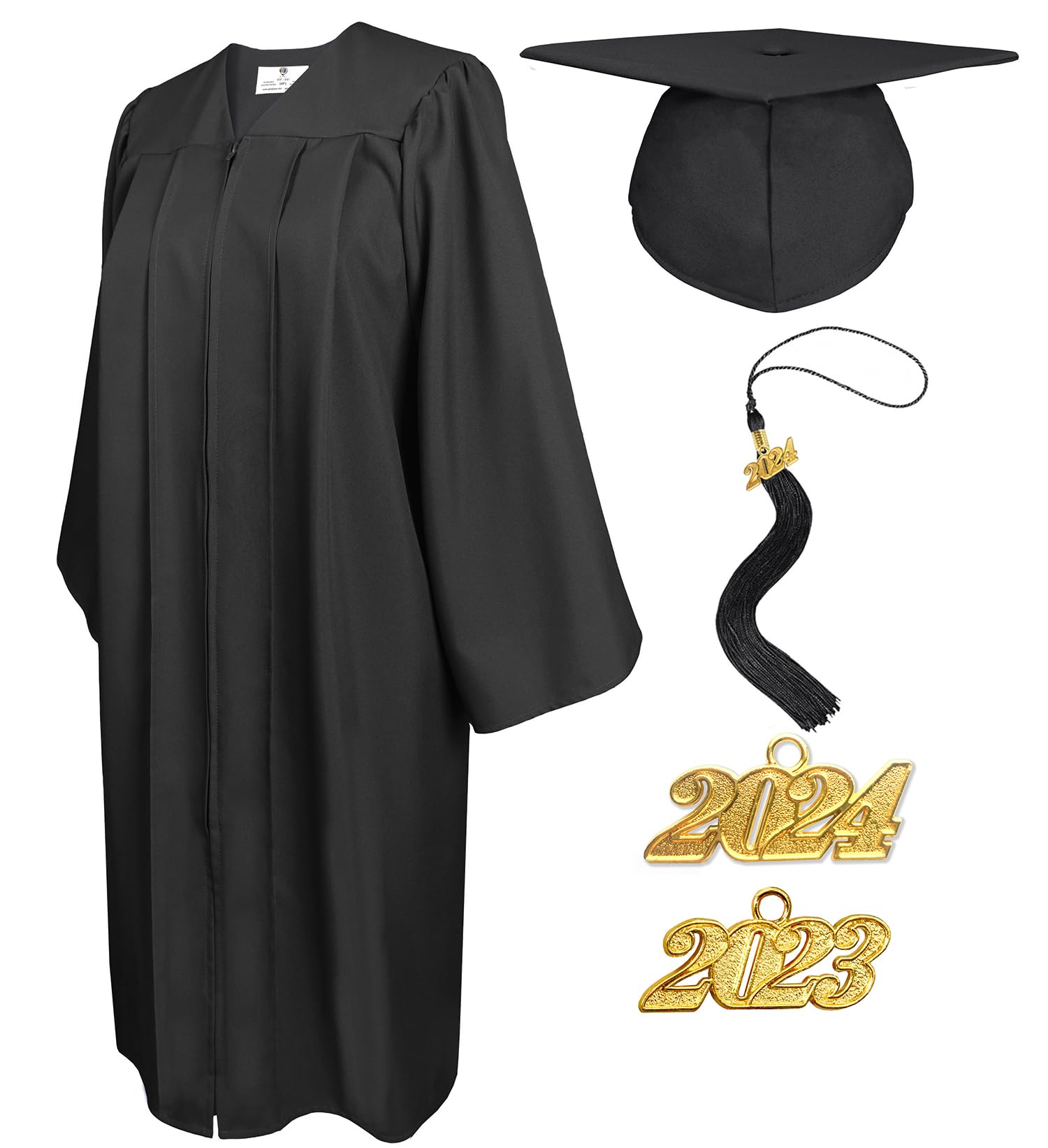 GradPlazaMatte Graduation Cap and Gown 2023 2022 Tassel Graduation Gown Cap Tassel Set 2023 2022 for Middle&High School