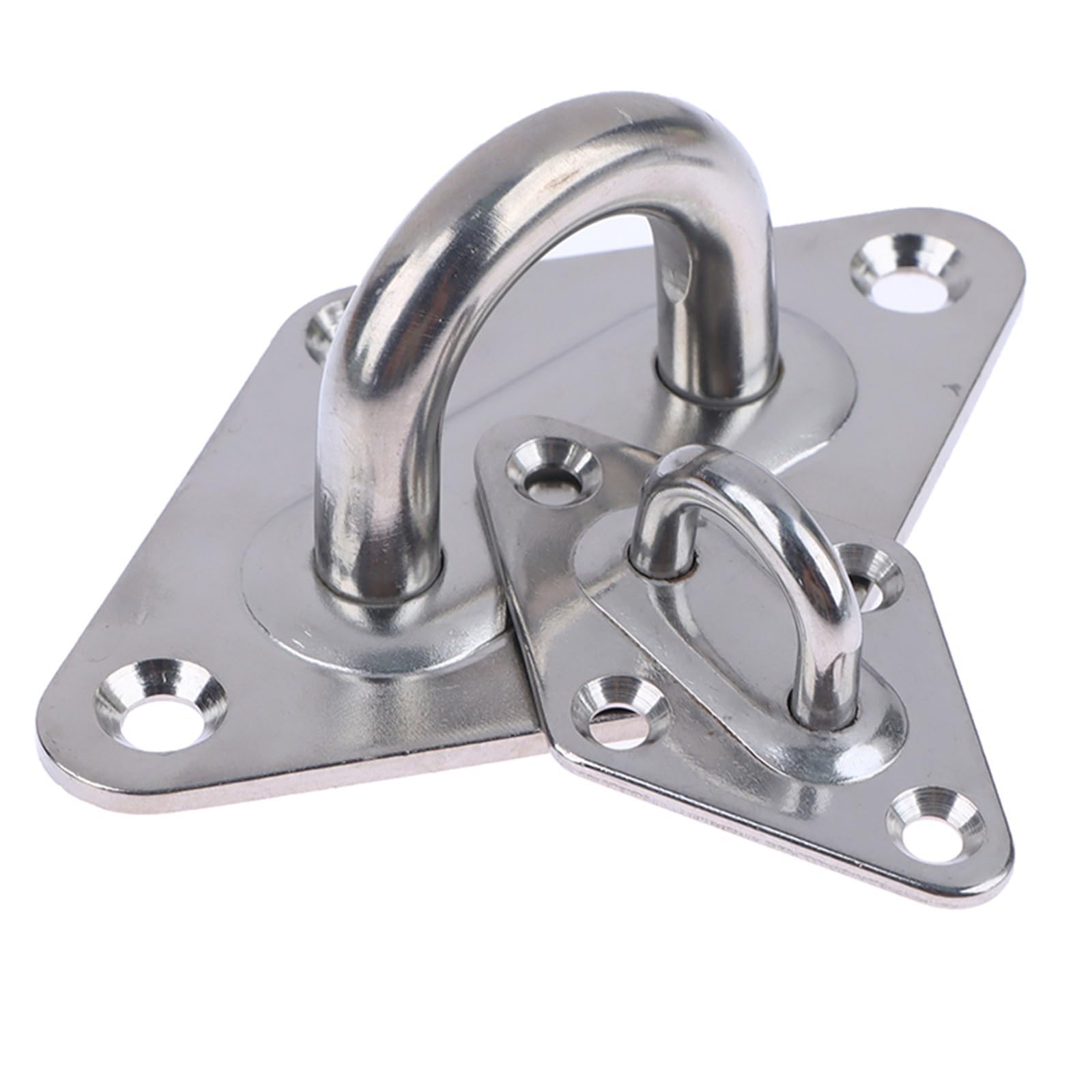 Ucygor One Color Eye Plate 6Pcs 304 Stainless Steel Ceiling Wall Mount Hook Heavy Duty Anchor Eye Plate For Boat Yoga Swing Hammocks For Wall Ceiling Hanging(6.5Cm)