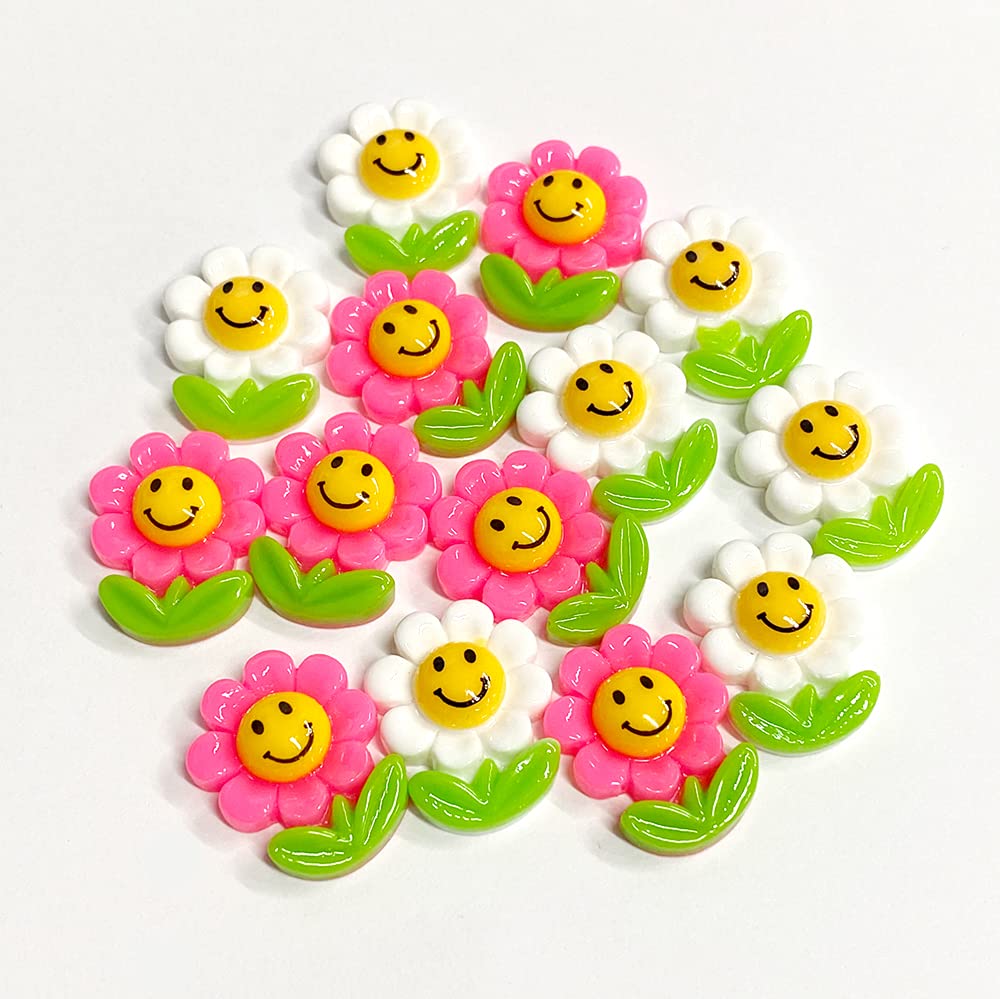 Amazon | デコパーツ スマイルフラワー ミックス 各7個計14個 資材