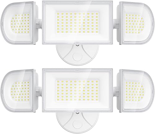iMaihom Luces de inundación de 100 W para exteriores, luces de seguridad controladas por interruptor de 9000 lm con 3 cabezales ajustables,