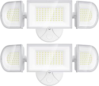 iMaihom 140W Flood Lights Outdoor, 14000LM Switch Controlled Security Lights with 3 Adjustable Heads, IP65 Waterproof Flood Lighting, 6500K Daylight White Exterior Floodlight for Yard Garage (2 Pack)