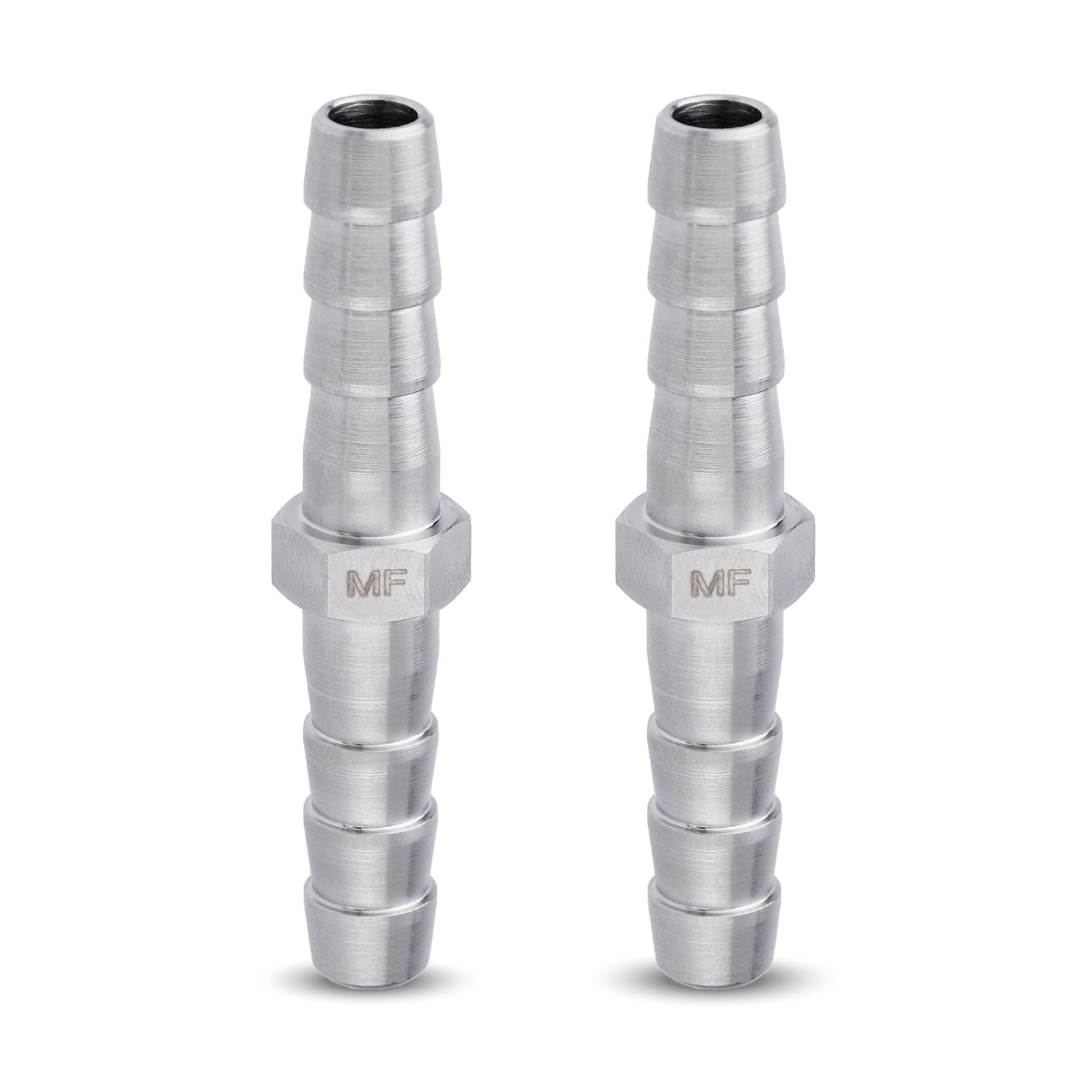 MAACFLOW MAACFLOW Stainless Steel 1/4" Hose ID Barb Fitting Splicer Repair Union Mender (Barb OD 0.29") (Pack of 2)