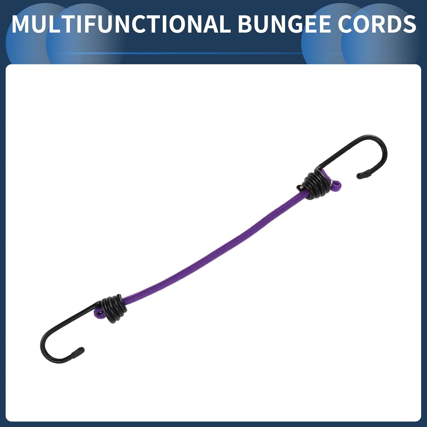 Bungee Cords with Hooks 30cm Motorcycle Trailer Trucks Cargo Adjustable Bungee Cords with Metal Buckle Purple 4pcs