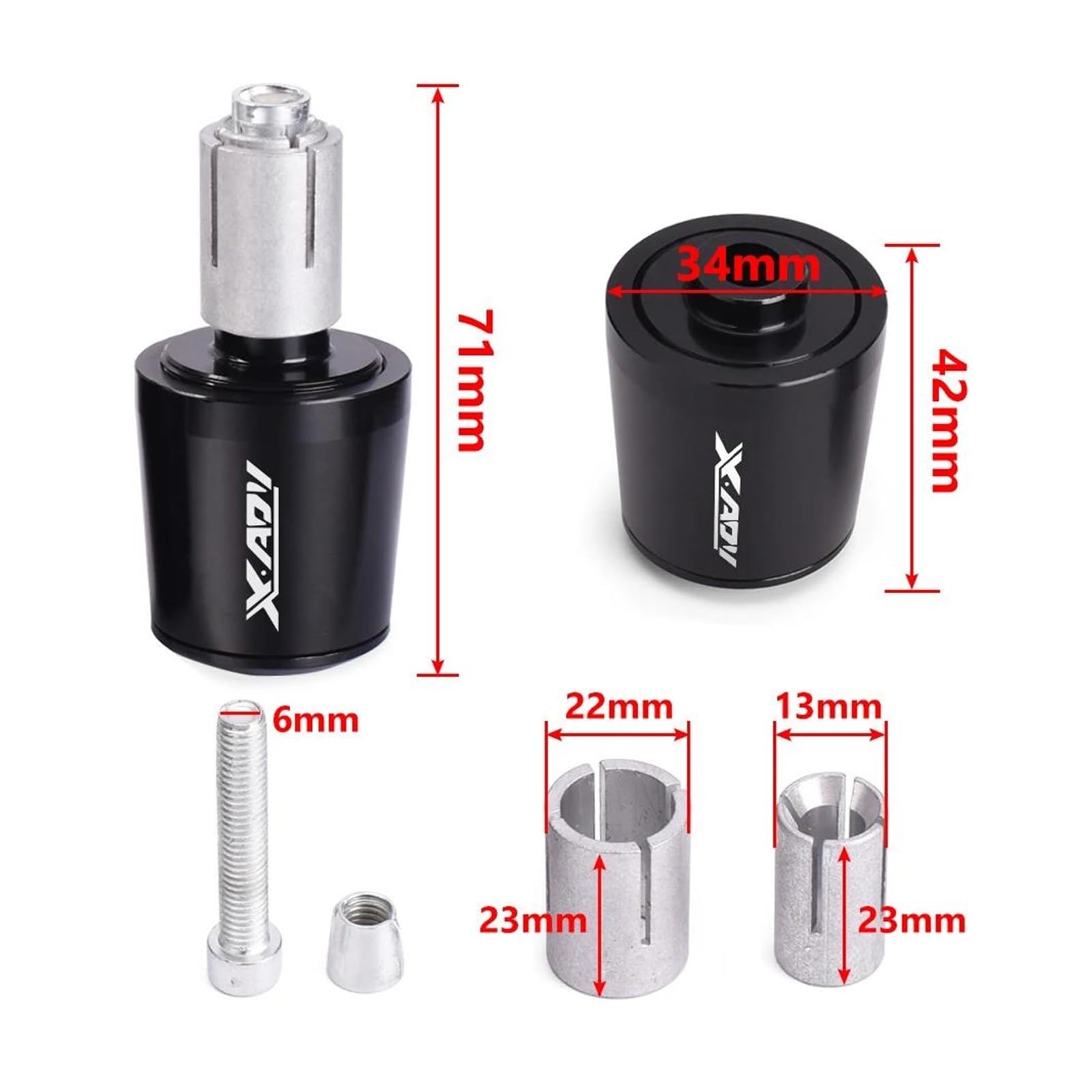 Tappo Di Presa Tappo Terminale Manopole Manubrio Per H&ONDA X-ADV X ADV 750 X ADV750 XADV 750 2016-2024(Gray)