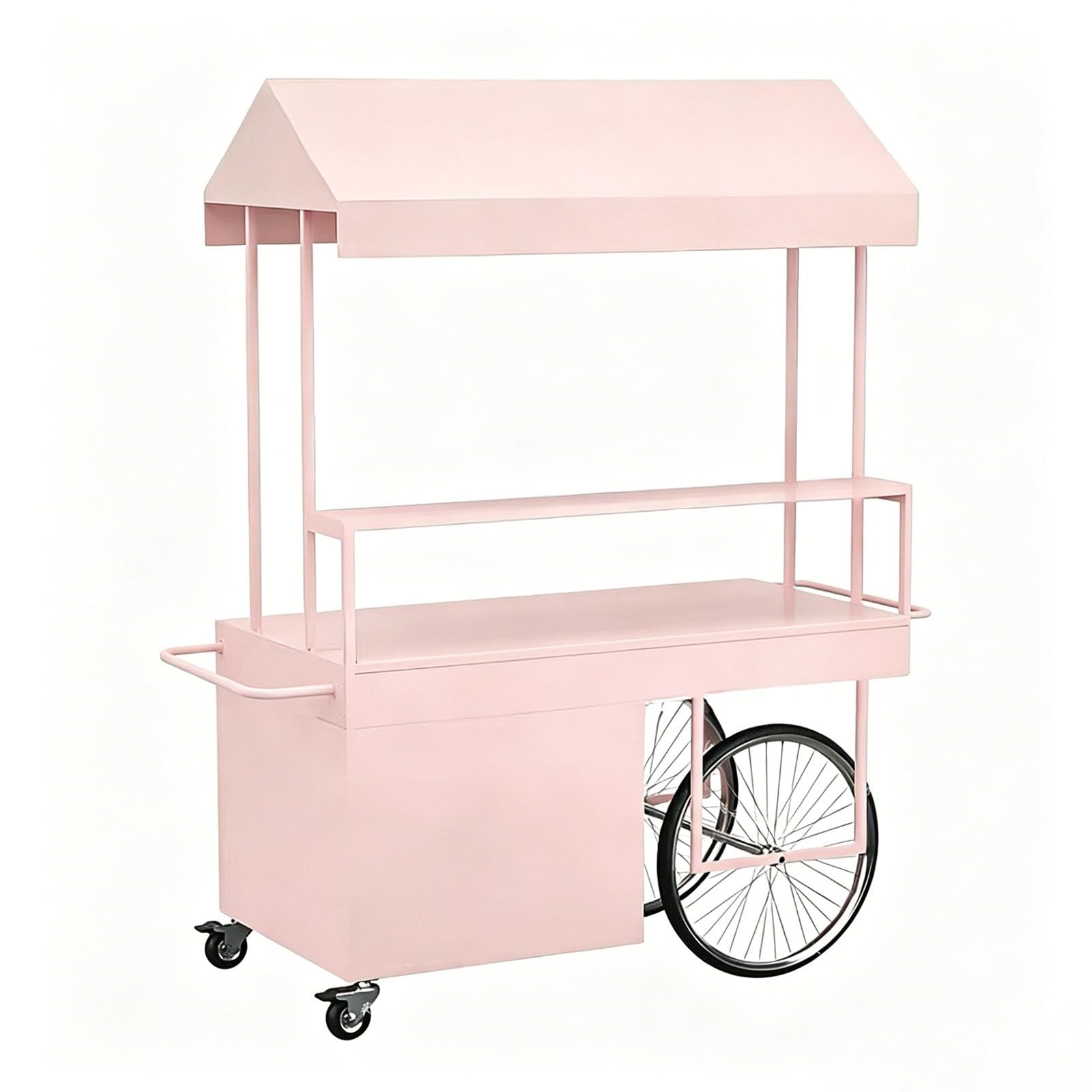 Carrello di vendita all'aperto portatile con le ruote & il baldacchino, stalla mobile dell'alimento per i festival, eventi della strada, banco di mostra commerciale del mercato