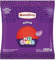 AÇÚCAR CRISTAL COLORIDO VERMELHO MIL CORES 300G MAVALÉRIO