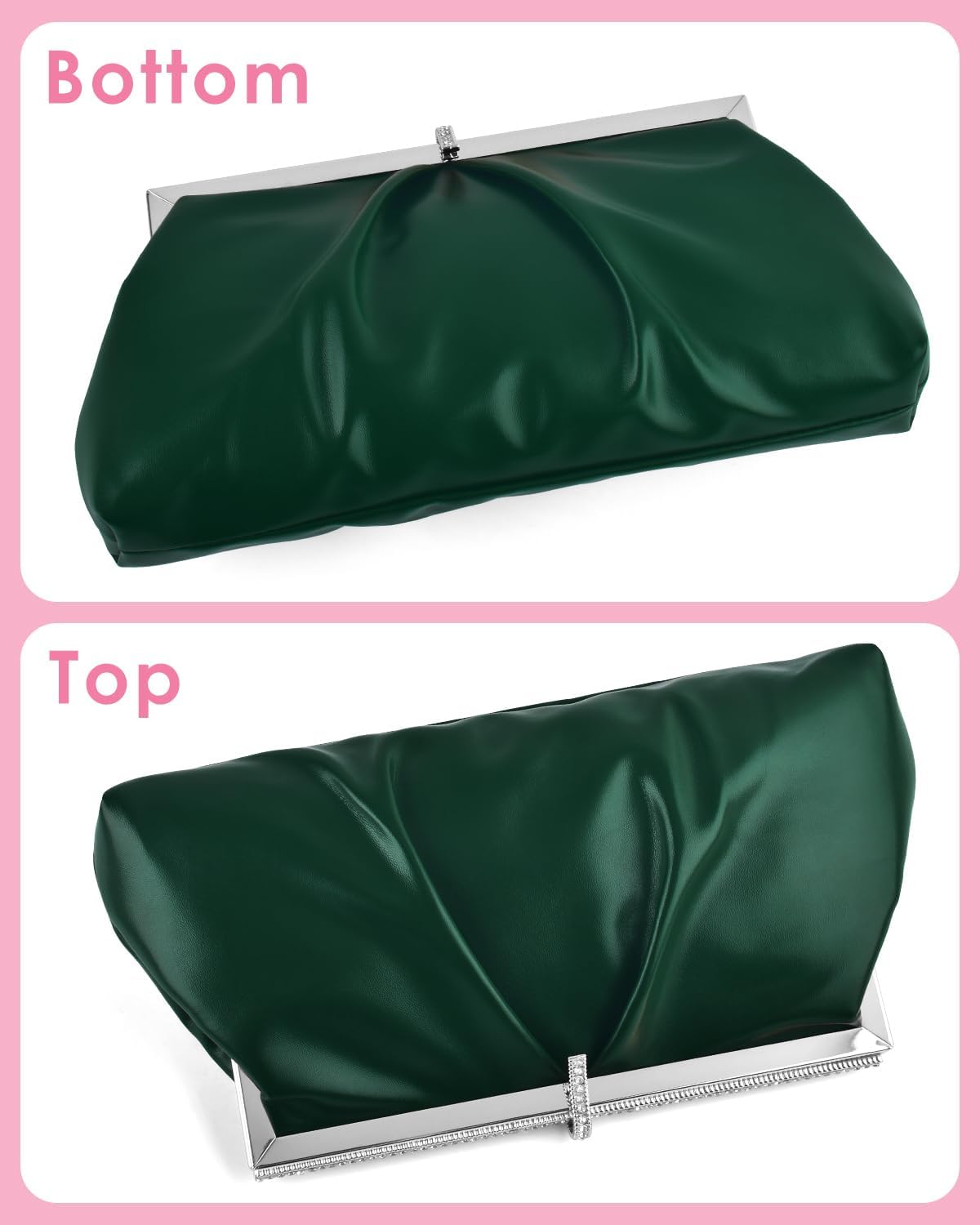 TINDTOP Clutch Purses for Women, PU Leather Formal Evening Bags Shoulder Party Handbags Wedding Cocktail Prom Clutches