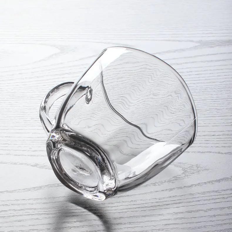 Image of MULTI ZONE 300 ML Crystal Clear Toughened Glass Tea Cup with Convenient Solid Handle Cups, Espresso Mug Set for Tea, Coffee, Hot /Cold Drinks (MZ-03)