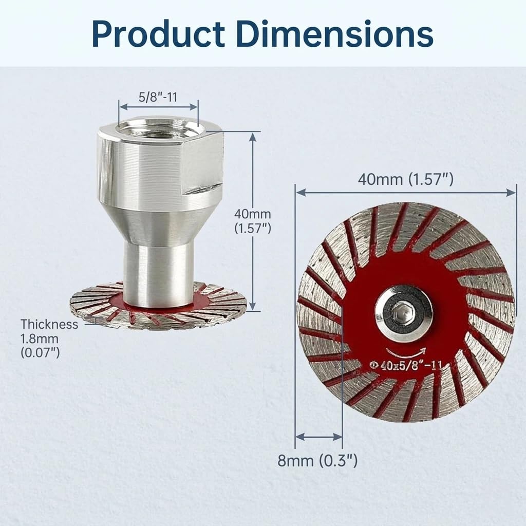 1.57" Professional Mini Diamond Saw Blades Set (5 Set), Precision Cutting Disc for Angle Grinder, Stone, Concrete, Tile, Marble, Granite, Masonry, Rock, Porcelain, Dry Wet Carving & Engraving (5)
