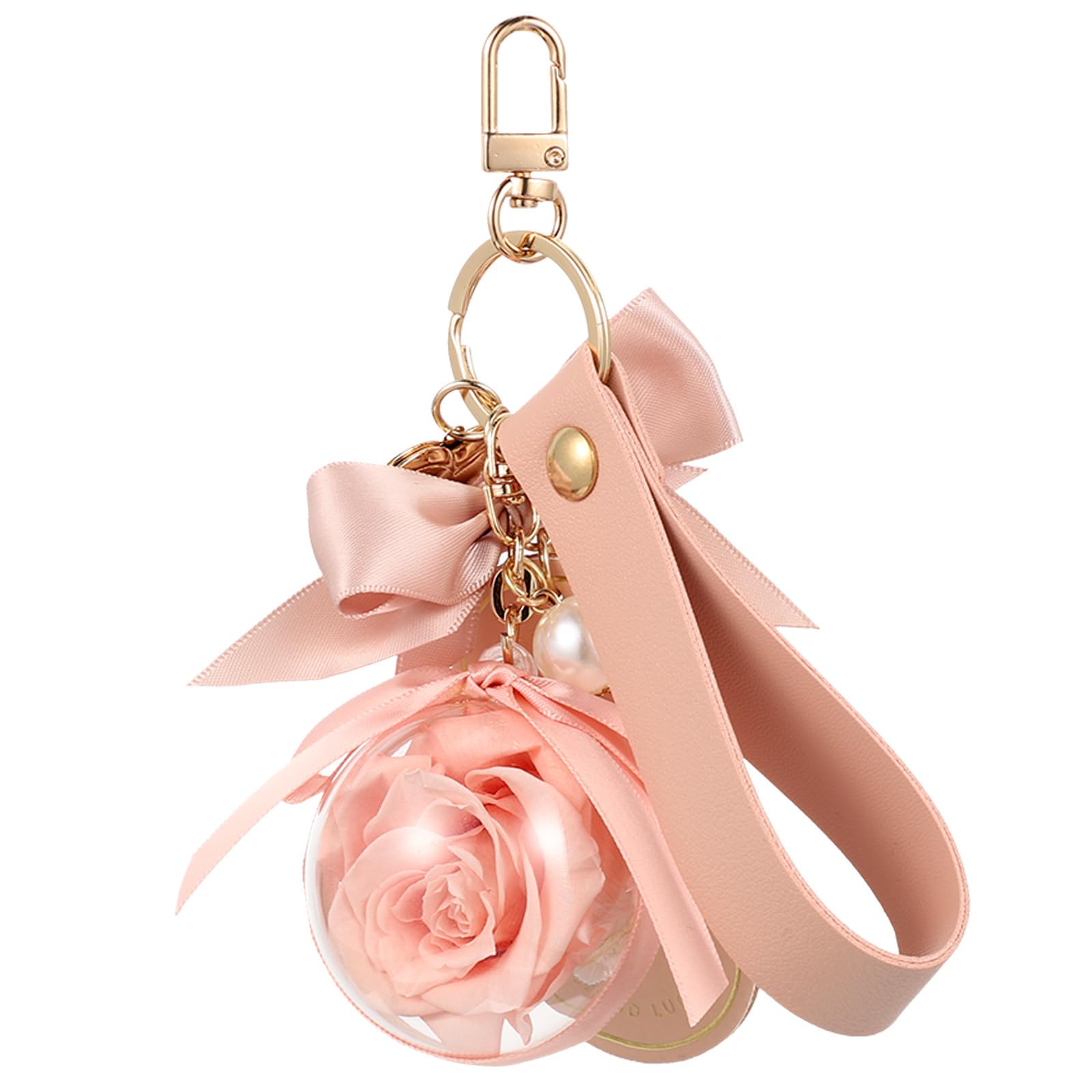 Didiseaon 3 Stück Rosenmotiv Schlüsselanhänger mit Schnalle für Taschen und