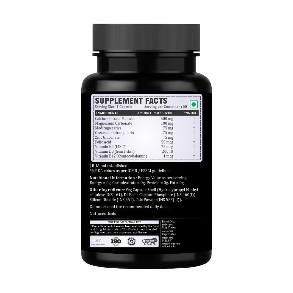 Adorreal Calcium Complex Capsules with Calcium, Magnesium, Vitamin D3 & Zinc | Bone Health & Muscle Function Support | Supports Energy & Immunity | Vegetarian Capsules | 60 Capsules 4