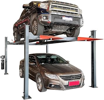 11,000 lbs Four Post Parking Lift, 110V Heavy Duty 4 Post Lift, Suit for Workshop, Maintenance Shop