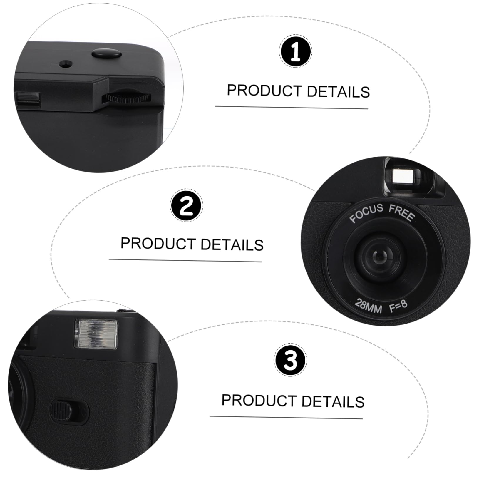SHINEOFI Fotocamera Vintage con Flash Batteria Design e Compatibile con Pellicola Nero per Riprese in Bassa Luce