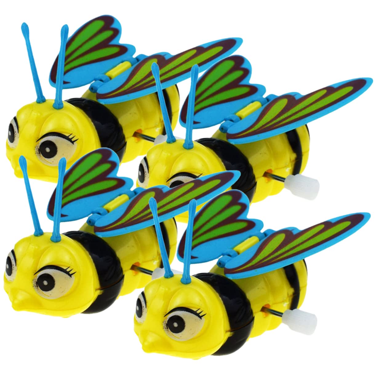 HOOTNEE 4Pcs Vintage Wind Up Bee Adorable Plaything Compact Safe Design Interactive Garden Decoration Present