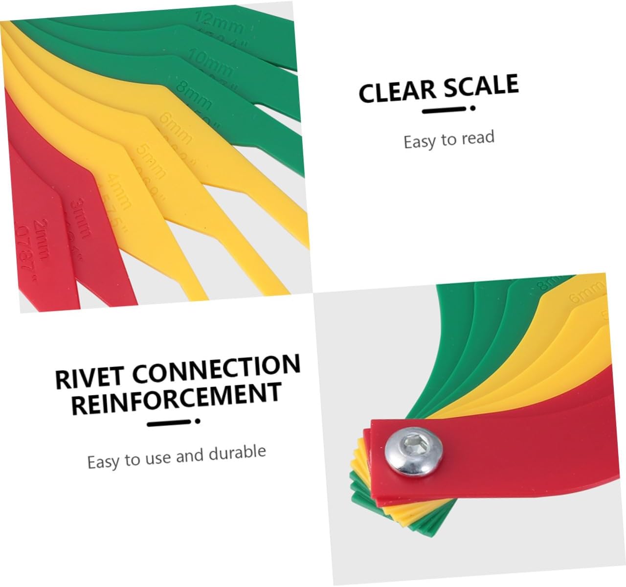 Brake Pad Thickness Gauge Universal Brake Pad Scale Compact Design Essential for Car Owners