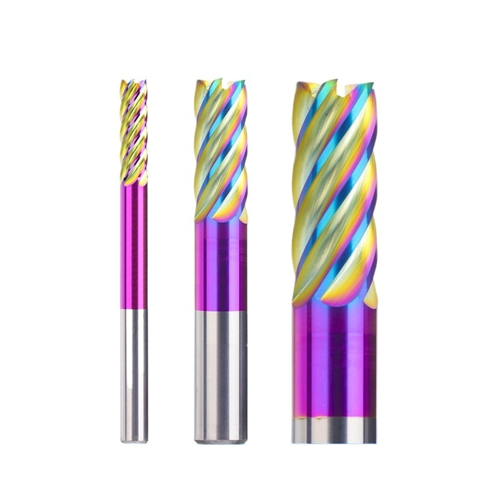 Fresa CNC de 4-16mm, herramienta de fresado en espiral con revestimiento azul, fresa de extremo de carburo de broca enrutadora CNC de 6 flautas(8x35x100L)
