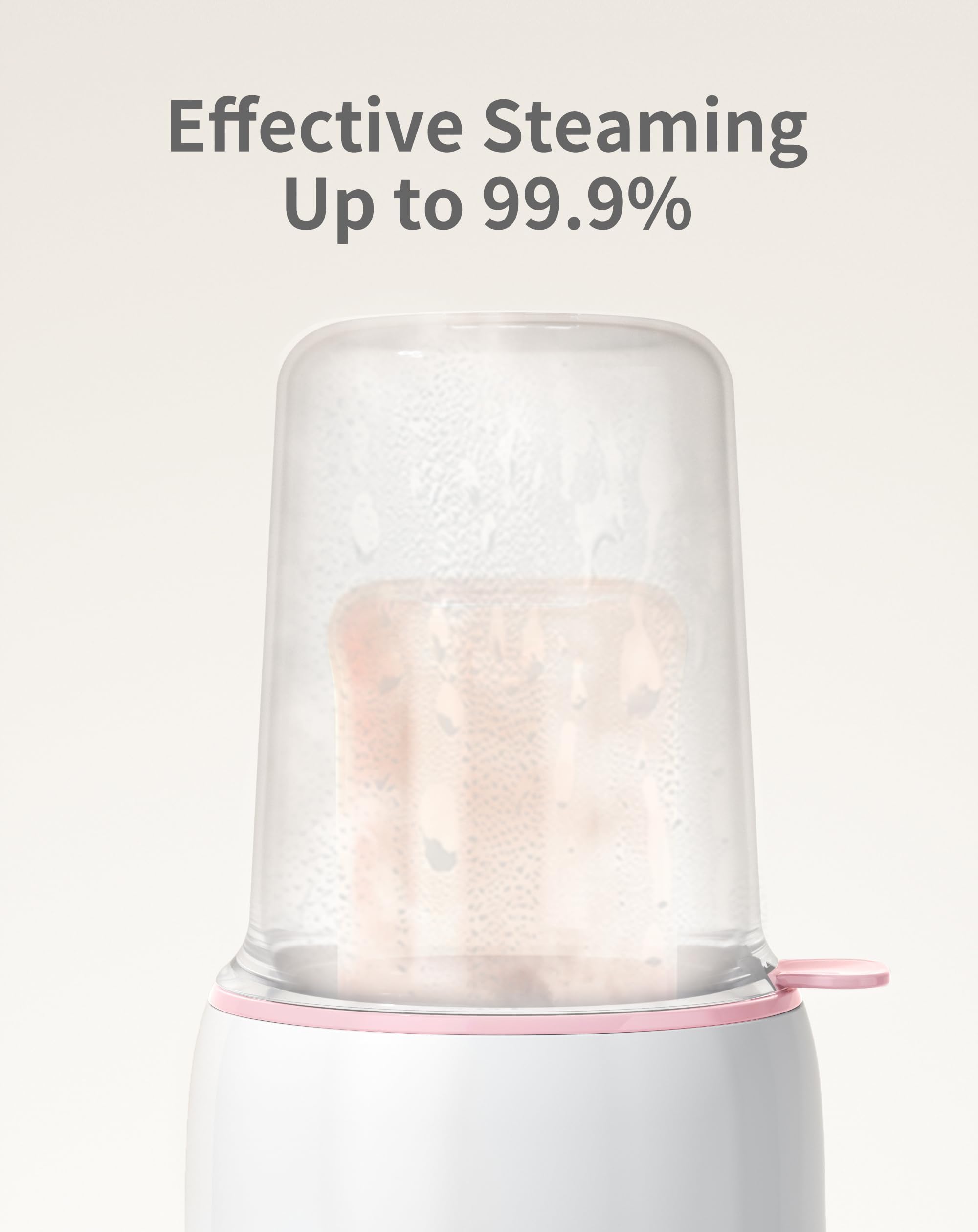 Flaschenwärmer baby Sterilisator für babyflaschen 8-in-1Fast Babynahrungsheizung Warmhalten von Babynahrung & Abtauung BPA-freier Fläschchenwärmer,Babykostwärmer mit LCD-Display - Rosa