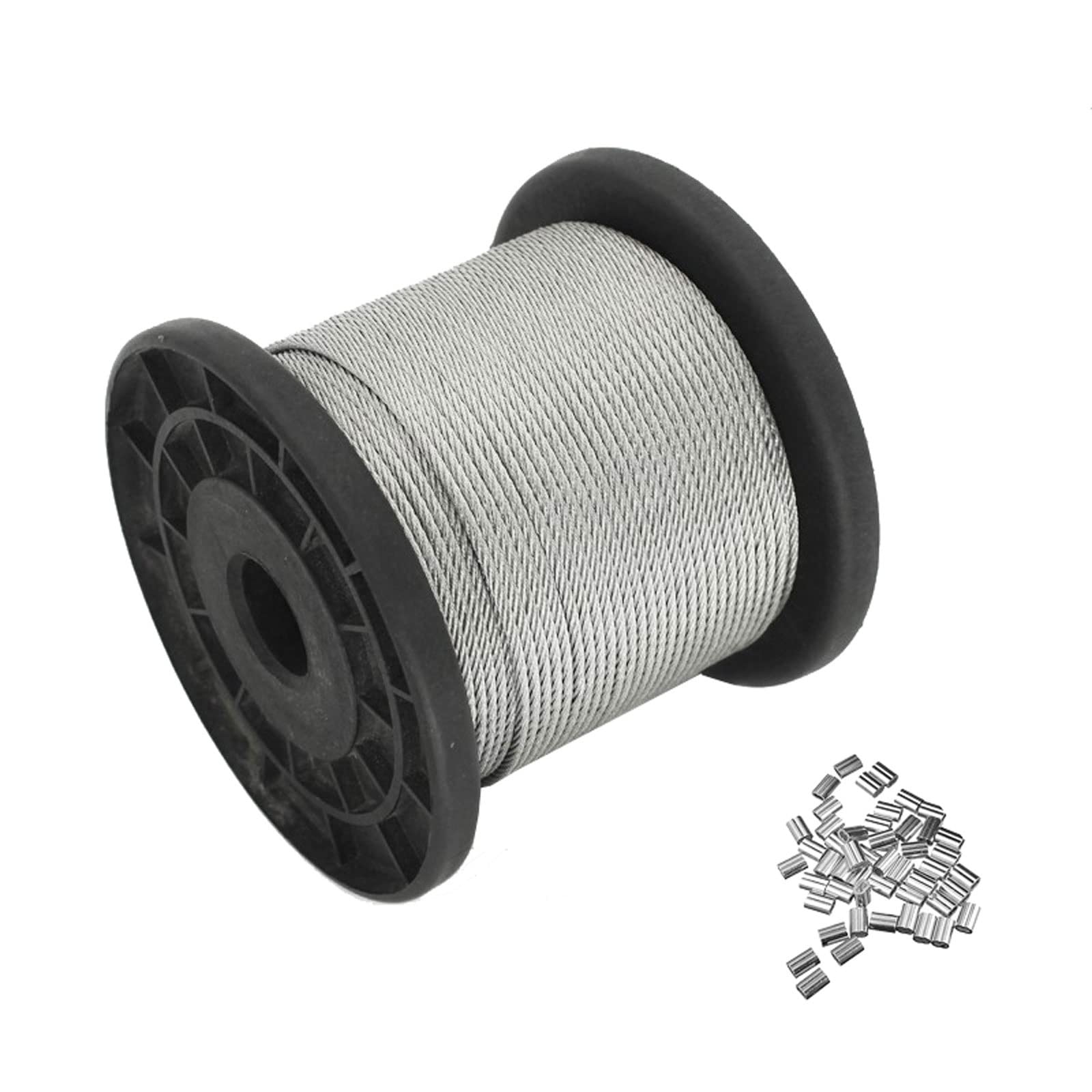 Gartendraht aus Stahl, Metalldraht, Edelstahlseil-Set 7x7 Konstruktion - 0,5-5 mm 10-100 m for Garten, Terrasse & Pergola(2.5mm 20m)