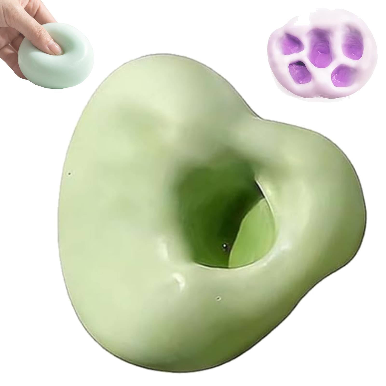 Crunchy Stress Ball, Sand Filled Sensory Fidget Toy, Ice Skin Crunchy Stress Balls, Portable Desktop Stress Relief Toys, Squeeze Stress Balls for Anxiety Relief (Green-b)