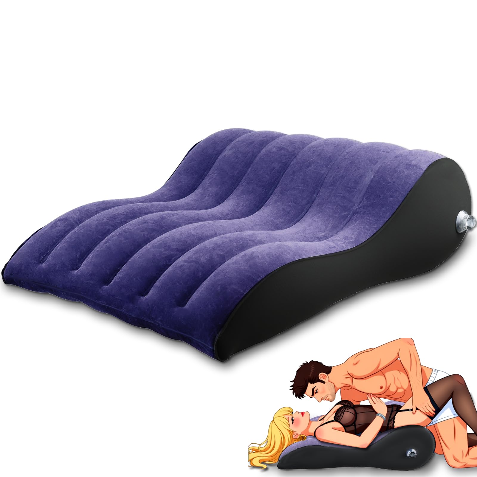Sex Cushion Inflatable Sex Pillow PVC Flocking Sex Chair Travel Pillow Magic Cushion Body Support Pillow, Used for Couple Positioning, Deeper Position