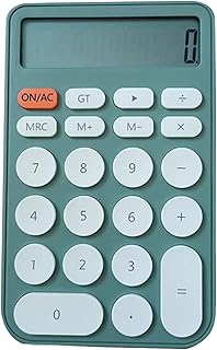 Calculadora de mesa de 12 dígitos com visor LCD grande botão sensível calculadora eletrônica equipamento básico de escritório calculadoras portáteis para escritório, casa, material escolar verde claro