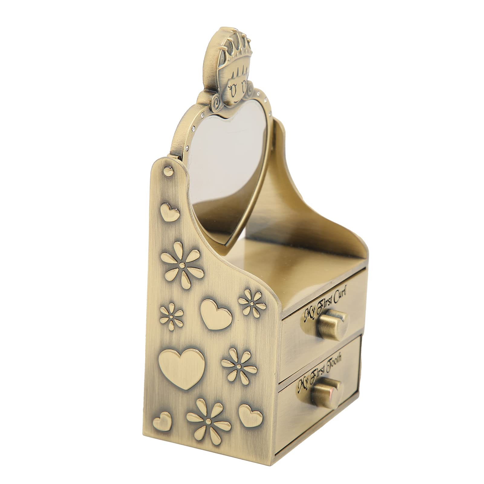 Scatola dei ricordi per bambini Carino Resistenza Durabilità Aspetto alla moda Fatina dei denti Regali per ragazze e ragazzi (Antique Brass Color)