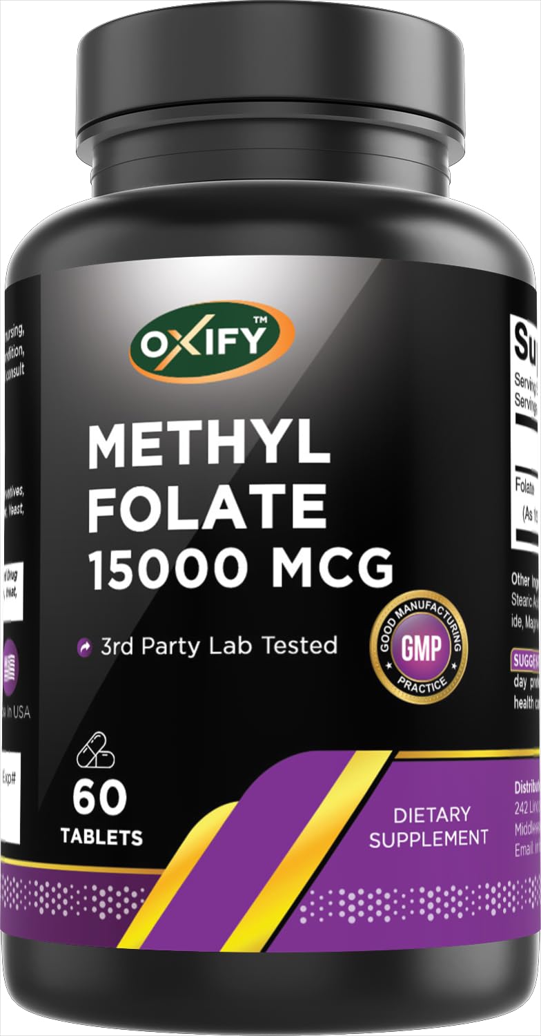 Oxify Methyl Folate 15000 mcg, 60 Tablets