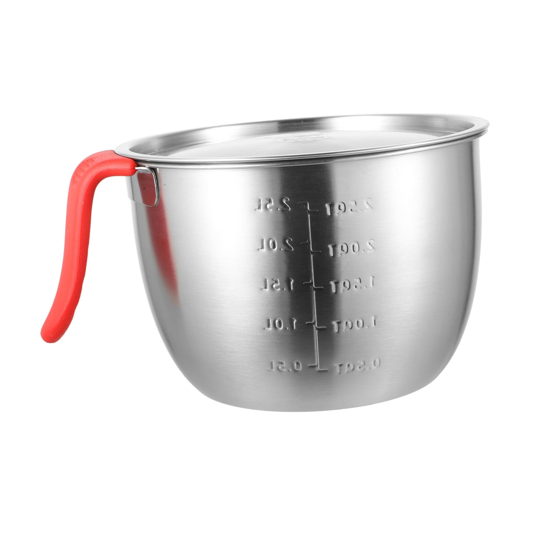 Edelstahl Rührschüssel mit Griff und Deckel 2, 5 L für Küche