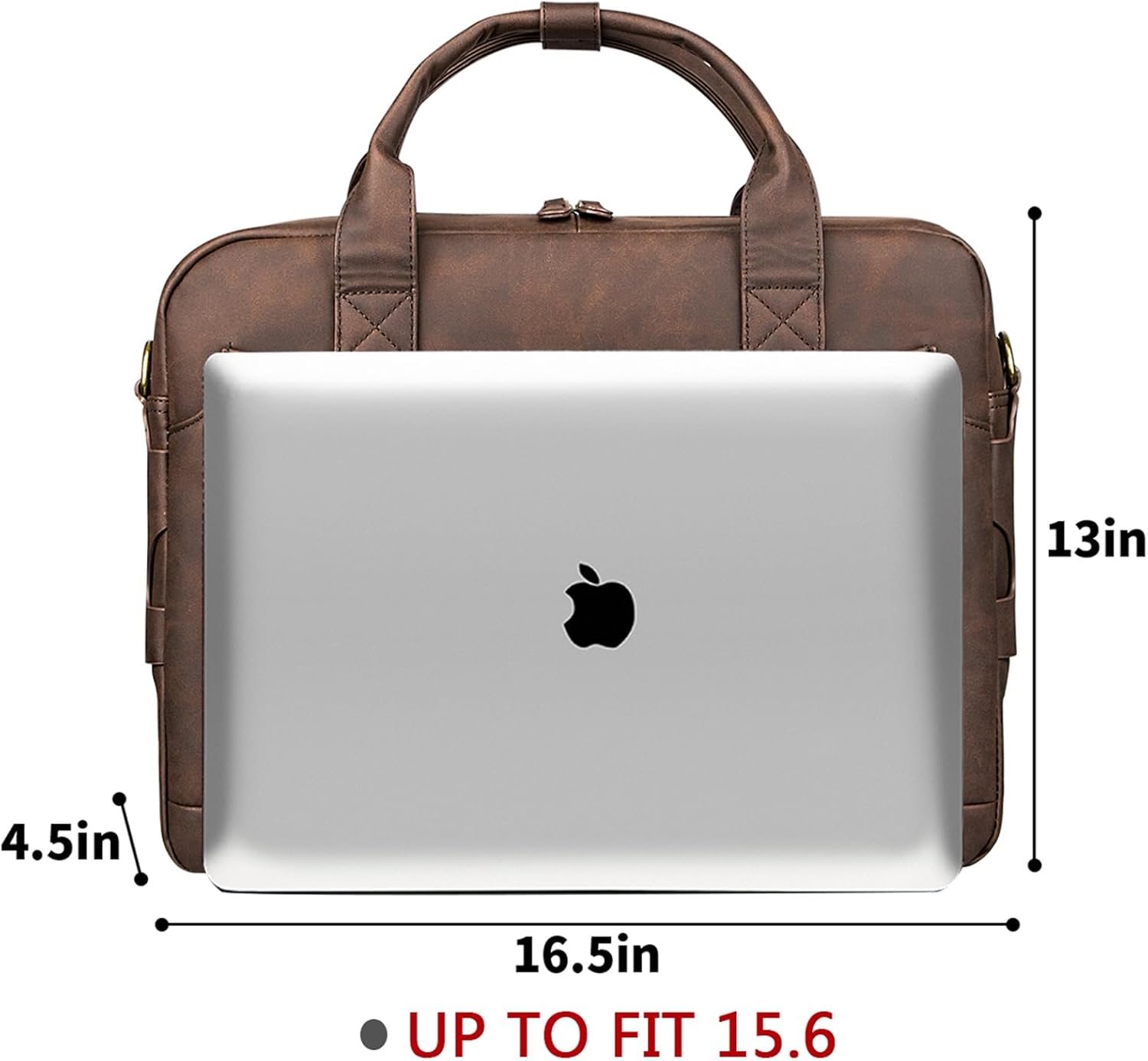 Bosidu Leather Briefcases for Men 15.6 Inch Laptop Briefcase Business Messenger Bag Retro Waterproof Computer Bag Perfect Birthday Gifts For Husband, Brown