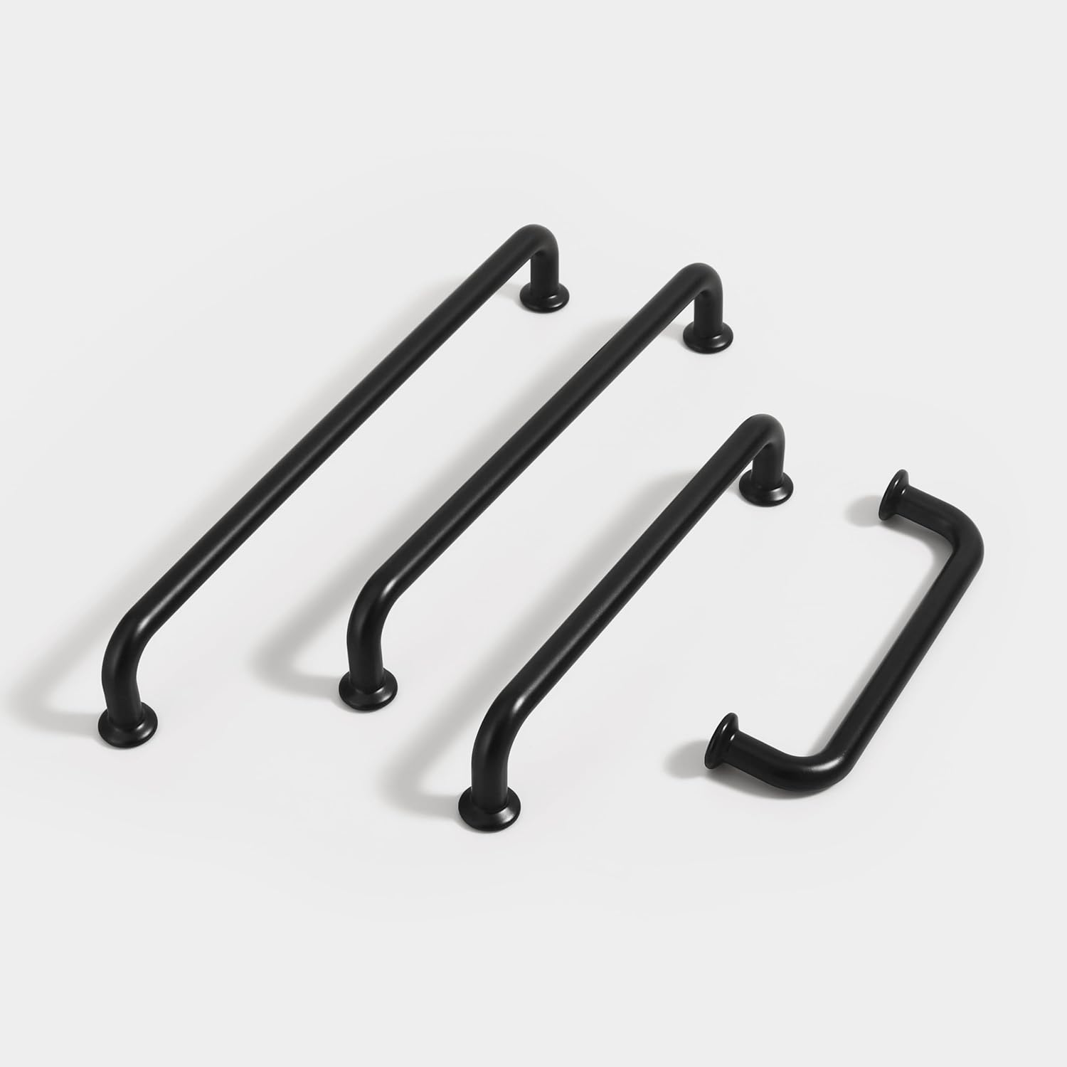 Cabinet Handles - Modern Aluminum Alloy Drawer Pulls for Kitchen Cabinets, Dresser, Cupboard, Bathroom - Simple Industrial Design (20, Black, 6.3inch(160mm))