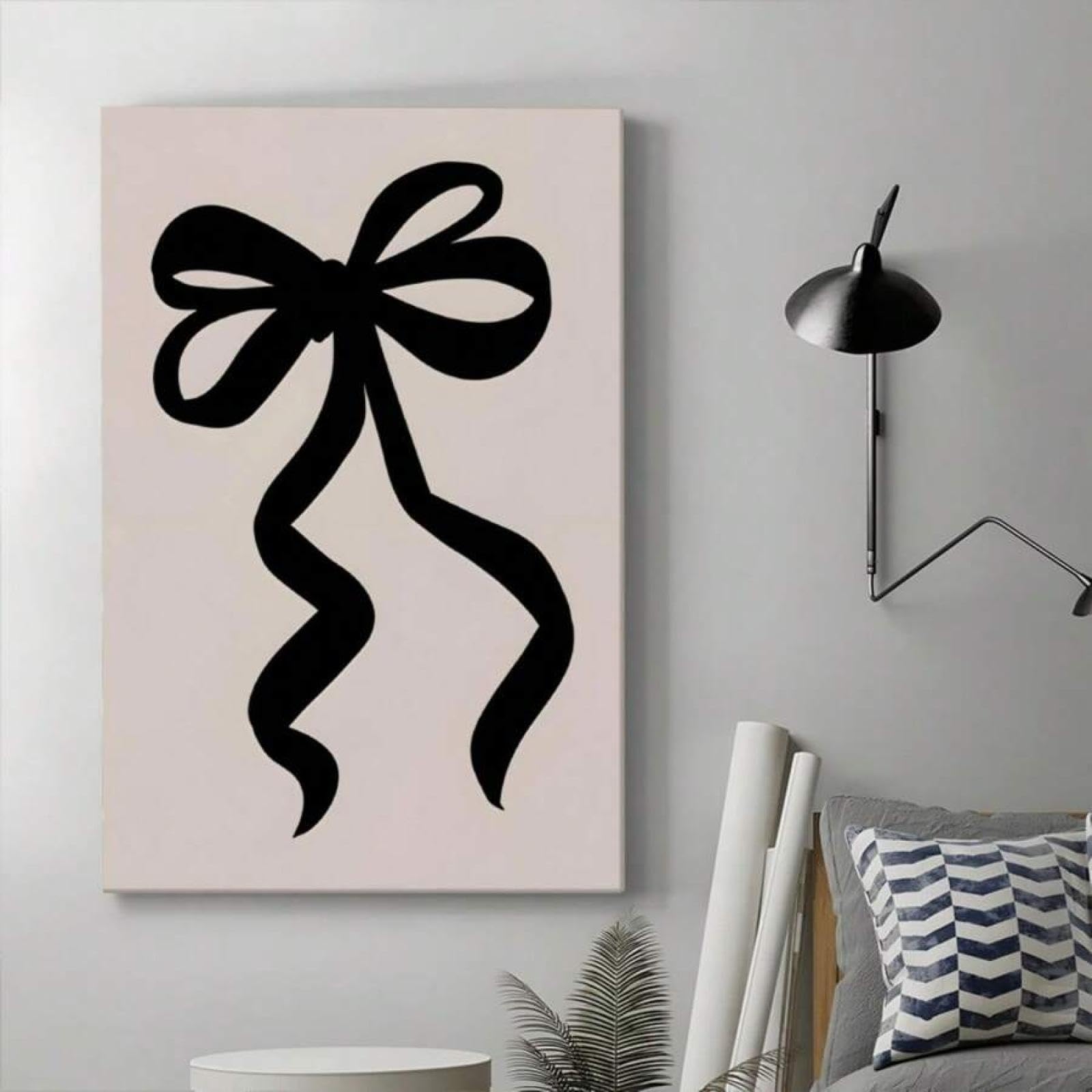 Toile murale minimaliste avec cadre 80x110 cm, décoration salon affiche design noir - 7